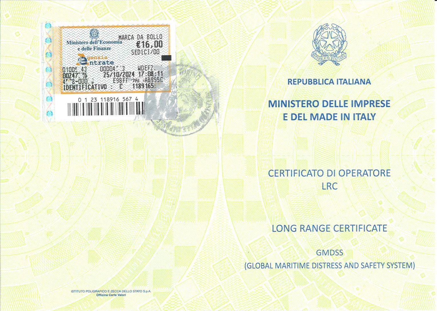 Copertina GMDSS LRC - Long Range Certificate